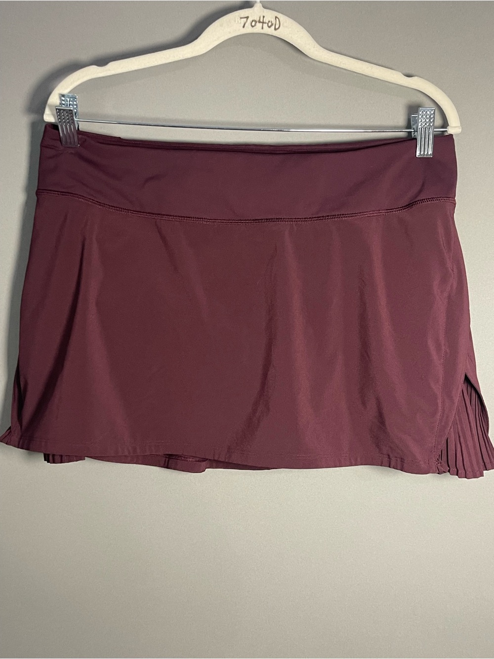 Lululemon Pace Rival Burgundy Pleated Athletic Tennis Skort Size 10